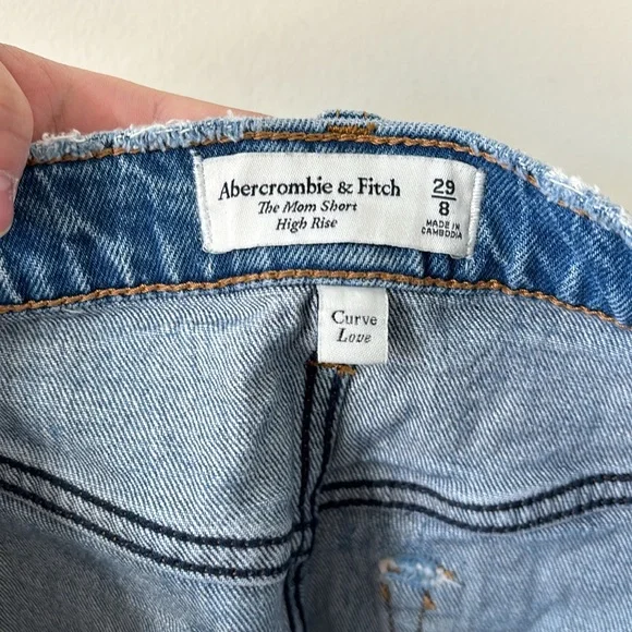 Abercrombie & Fitch Curve Love The Mom Short High Rise Denim Jean Short Size 29 - Picture 5 of 6